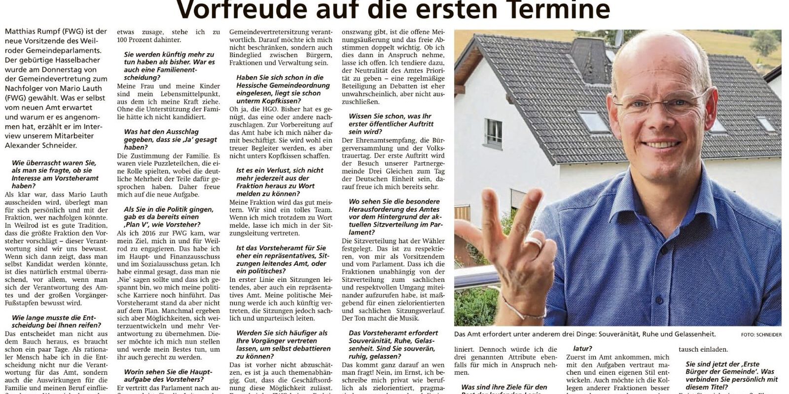 Vorfreude auf die ersten Termine – Matthias Rumpf Vorfreude auf die ersten Termine - Matthias Rumpf