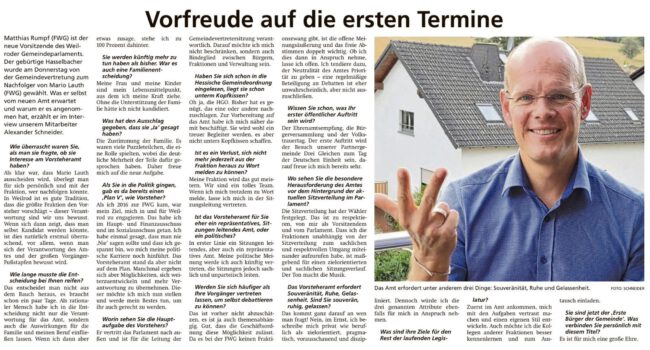 Vorfreude auf die ersten Termine – Matthias Rumpf Vorfreude auf die ersten Termine - Matthias Rumpf