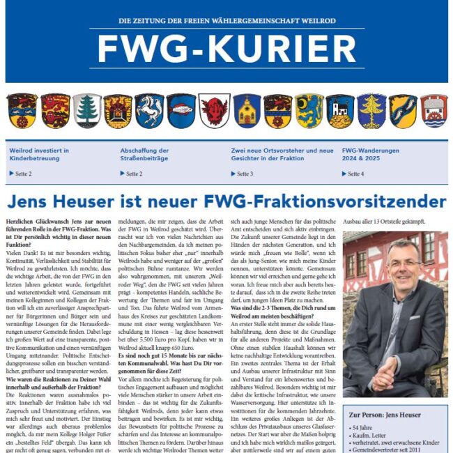 fwg-kurier-01-2025 FWG-Kurier 01-2025, Nachrichten für Weilrod