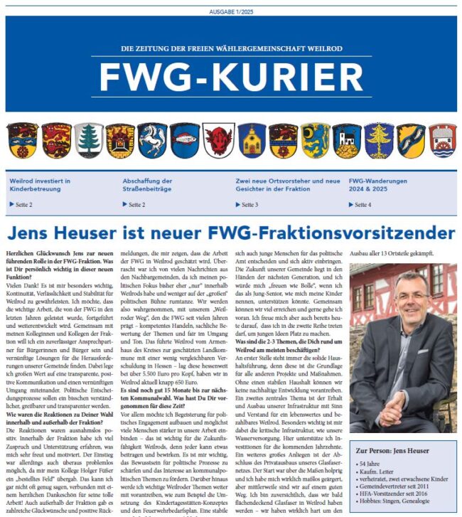 fwg-kurier-01-2025 FWG-Kurier 01-2025, Nachrichten für Weilrod
