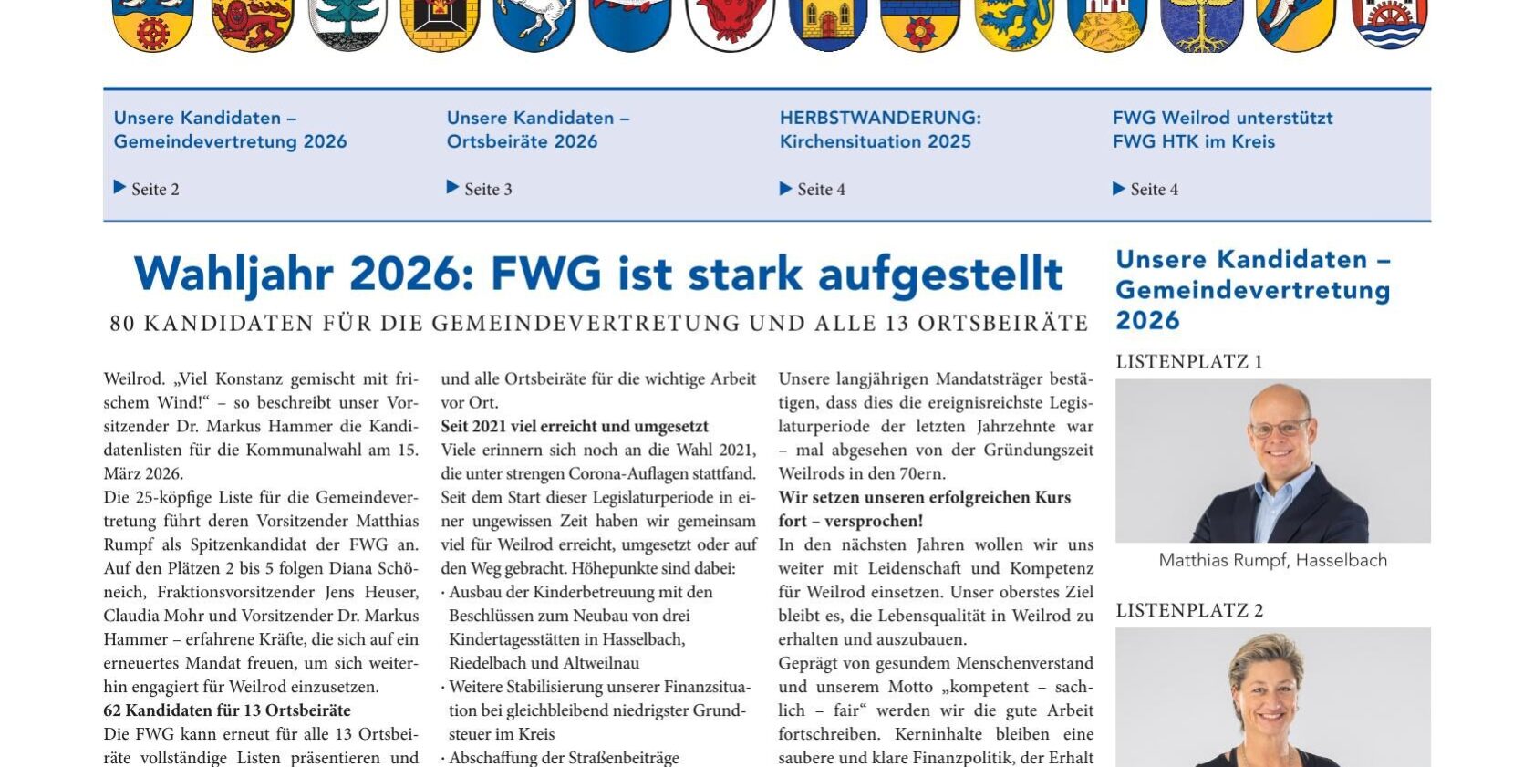 FWG-Kurier 02-2025, Nachrichten für Weilrod