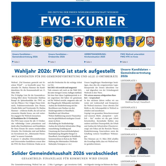 FWG-Kurier 02-2025, Nachrichten für Weilrod