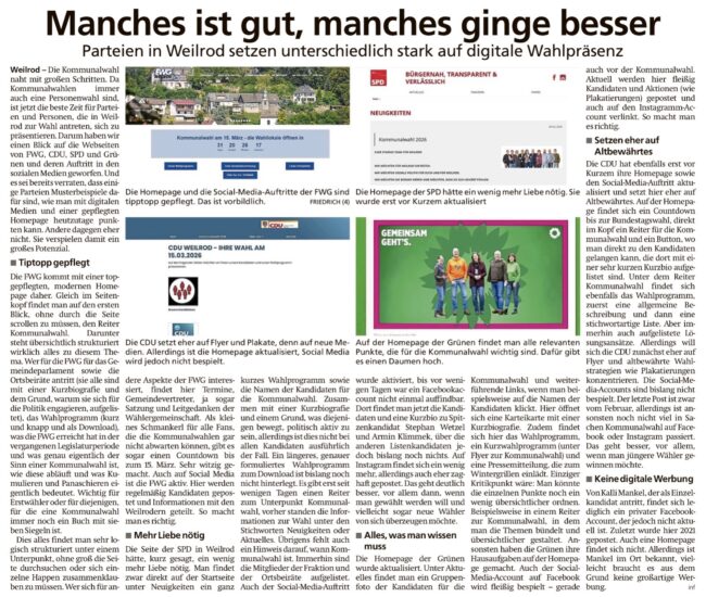 Usinger Anzeiger vom 19.02.2026