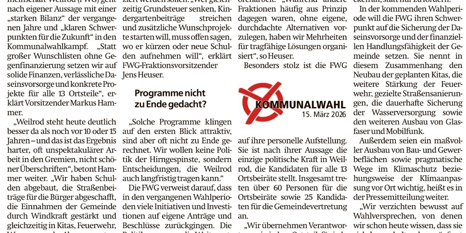 Usinger Anzeiger vom 25.02.2026